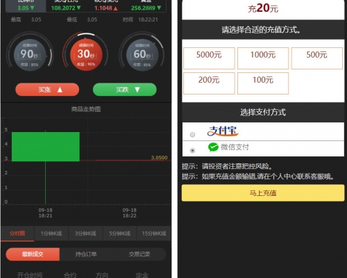 2020全新UI二开微交易+时间盘+带资讯+K线全修复带风控